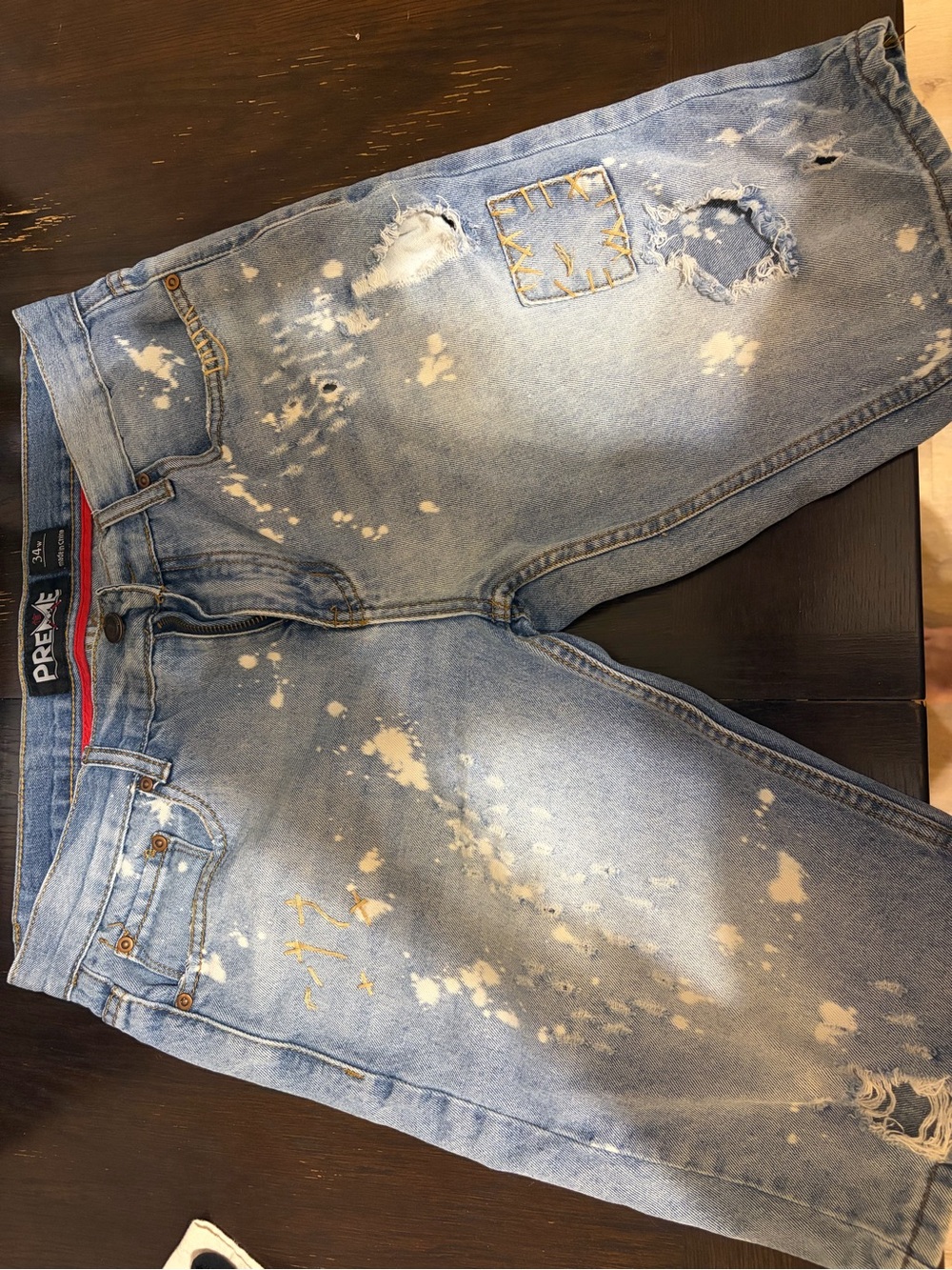 Men's Light Blue Distressed Jean Shorts - PREME Style